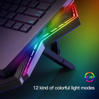 COOLCOLD 筆記本散熱墊筆記本電腦 RGB 超薄散熱器散熱底座 K40 黑色