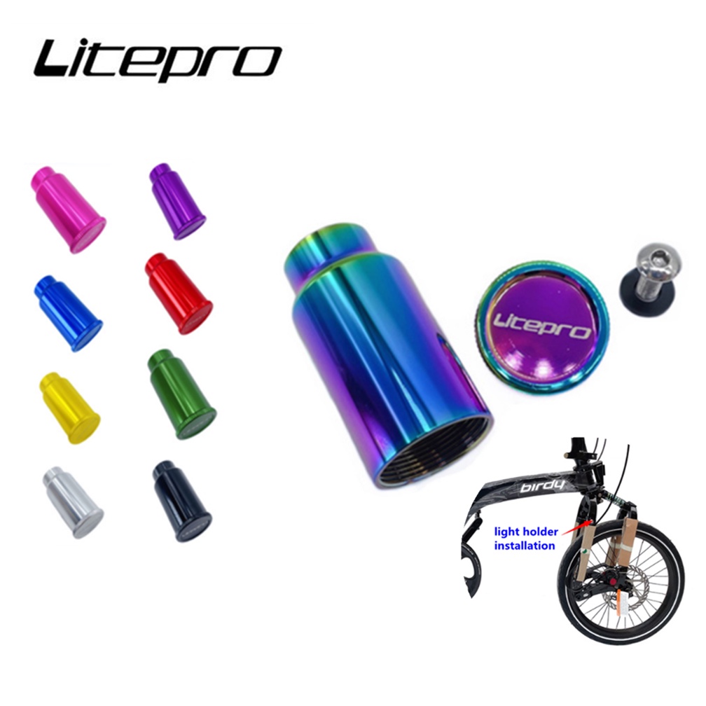 Litepro 適用於 Birdy 自行車前叉鋁合金快速釋放燈架 Gopro 運動相機架夾