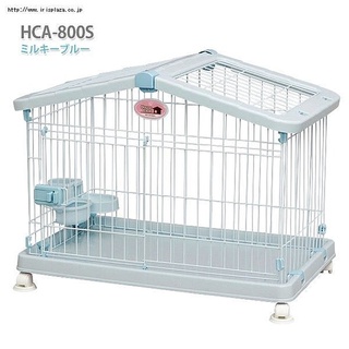 米可多寵物精品 台灣現貨 HCA-800S日本IRIS寵物狗籠可上開狗屋附食盆(粉/藍)HCA-800