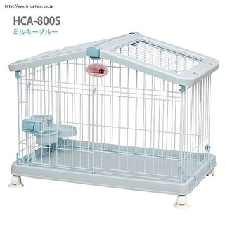 HCA-800S日本IRIS狗籠可上開狗屋附食盆(粉/藍)HCA-800米可多寵物精品