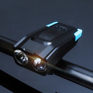 全新單車觸控喇叭燈：「4000mAh」雙T6遠近光LED USB充電自行車頭燈 防水腳踏車前燈 大電池強續航快拆大燈
