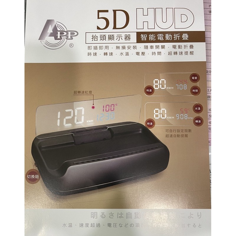 【桃園國瑞】5D HUD 電動折疊 HUD 抬頭顯示器 OBD Ⅱ 時速 轉速 水温 時間 超轉速提醒