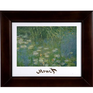 開運陶源 【蓮】莫內Monet 花 世界名畫 掛畫 複製畫 壁飾 38x32cm