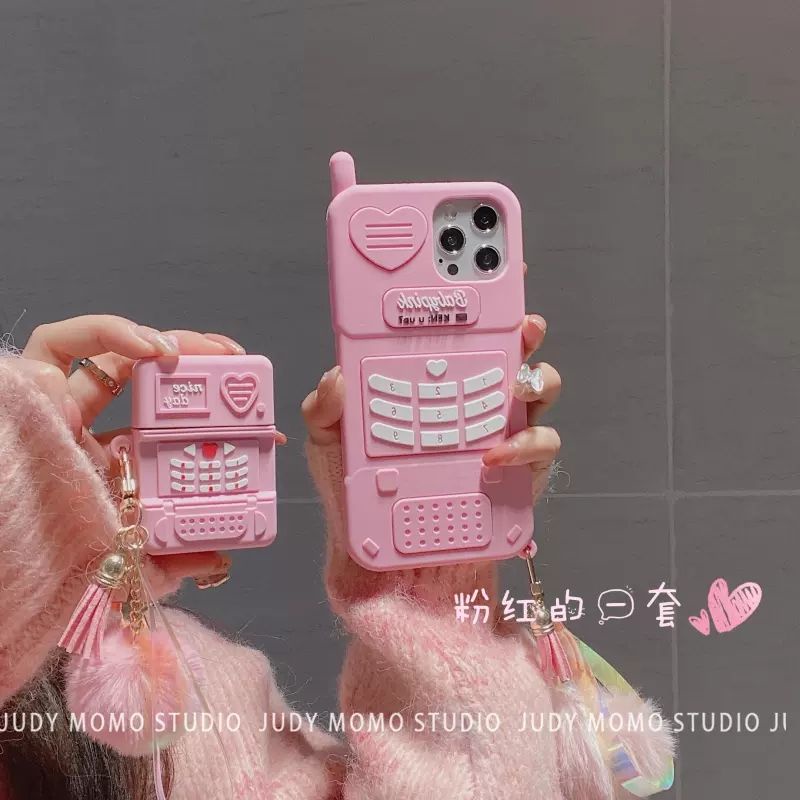 💟 iPhone 11/12 PRO 蘋果咬一口💟  超粉嫩 特價品 手機殼 粉紅色 超夢幻 對講機 ♥