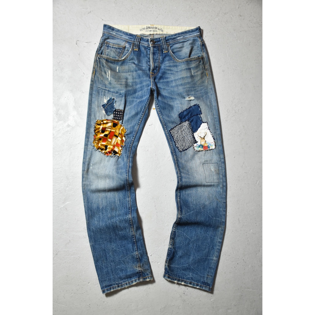 Levi’s Vintage 504 Patchwork Denim Jeans 古著 手縫補丁 拼布牛仔褲