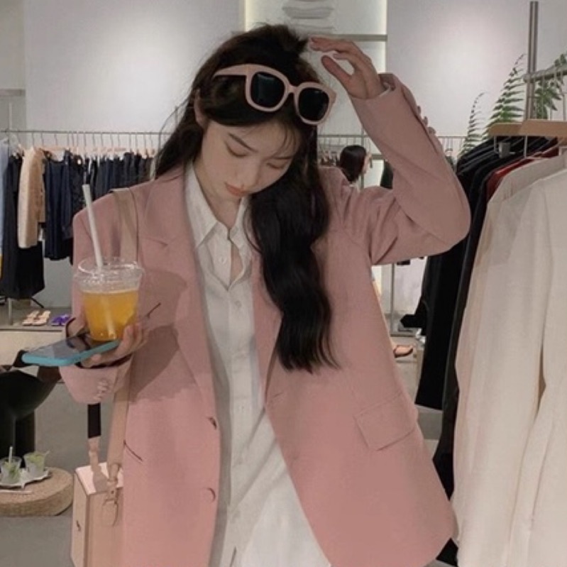 🇰🇷韓國精品專櫃設計師品牌高端訂製款馬卡龍草莓牛奶粉色西裝外套