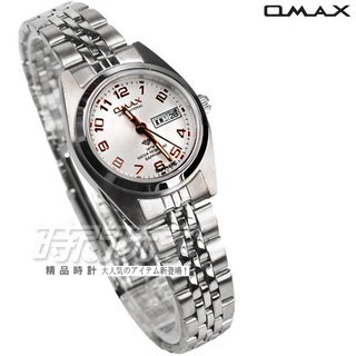OMAX 時尚城市 OMAX4004L白玫 數字小圓錶 不鏽鋼錶帶 藍寶石水晶 女錶【時間玩家】防水手錶 日期/星期