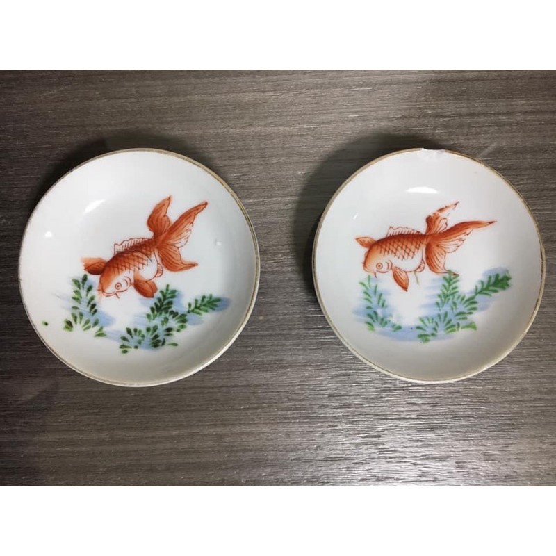 台灣早期手繪金魚醬油碟 蝦皮購物