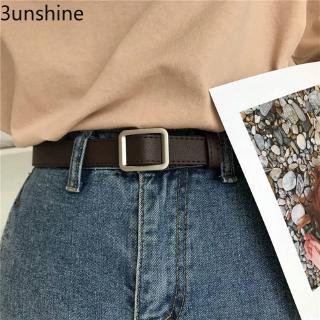 【現貨】2.3CM方扣皮帶 韓國女生腰帶 女生配件 無孔簡約復古風百搭褲帶 學生牛仔褲腰帶裝飾配件