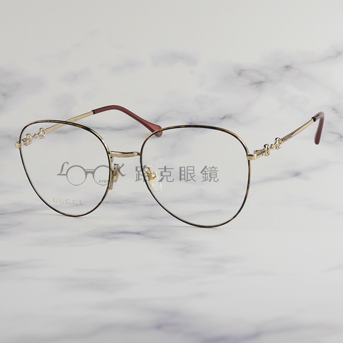 【LOOK路克眼鏡】GUCCI 光學眼鏡  飛官型 金色鏡腳 GG0880O 005