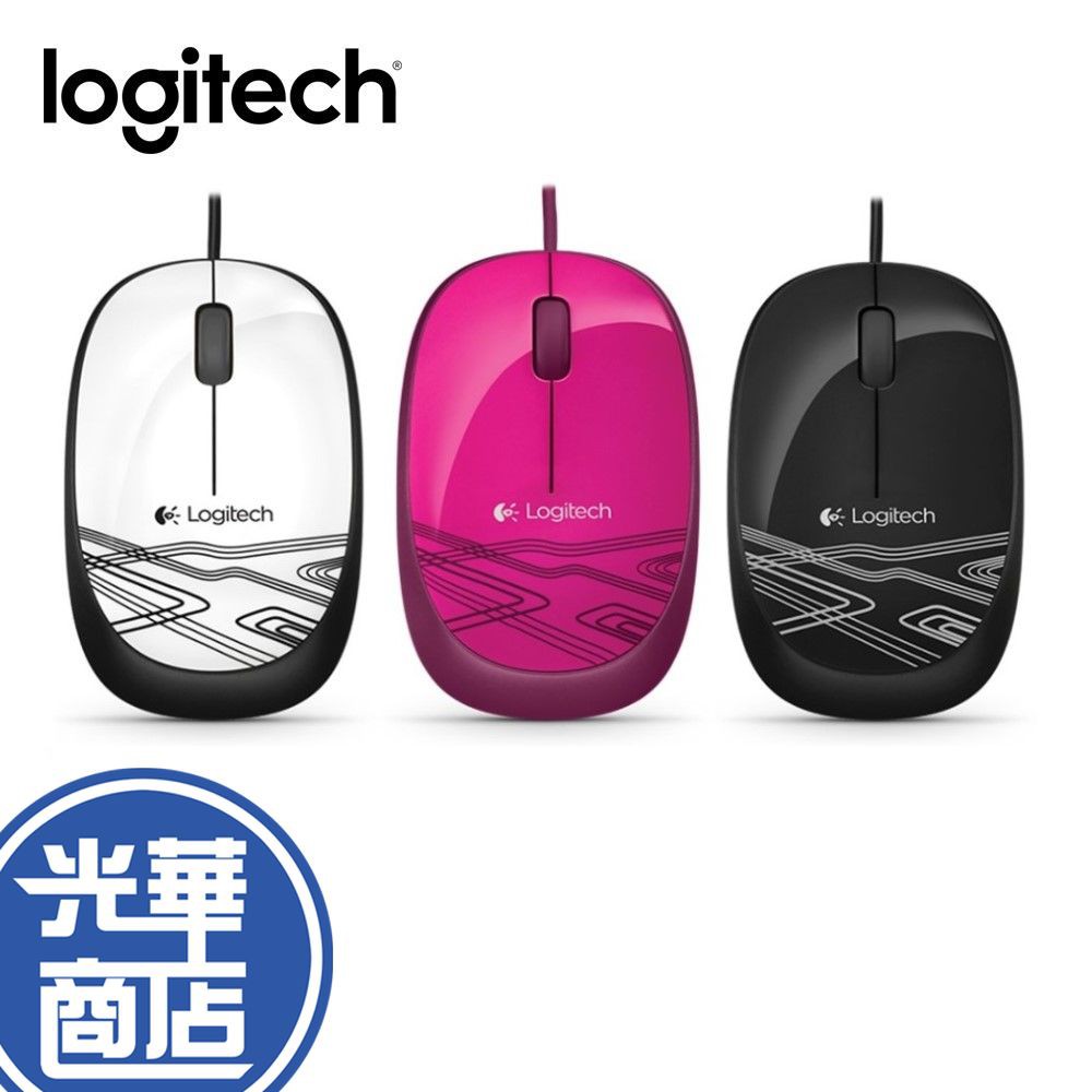 【現貨熱銷】 Logitech 羅技 M105 有線滑鼠 1.5m線長 高靈敏 黑 粉 白 全新公司貨