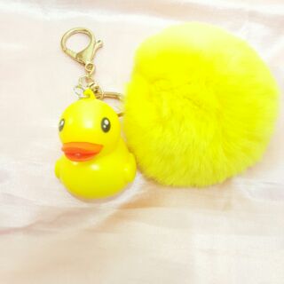 ☄黃色小鴨🐤毛球鑰匙圈☄