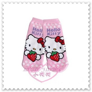 ♥小公主日本精品♥Hello Kitty 襪子棉襪長毛巾直版襪直筒襪粉色紫色大臉造型點點草莓台灣製 32034103