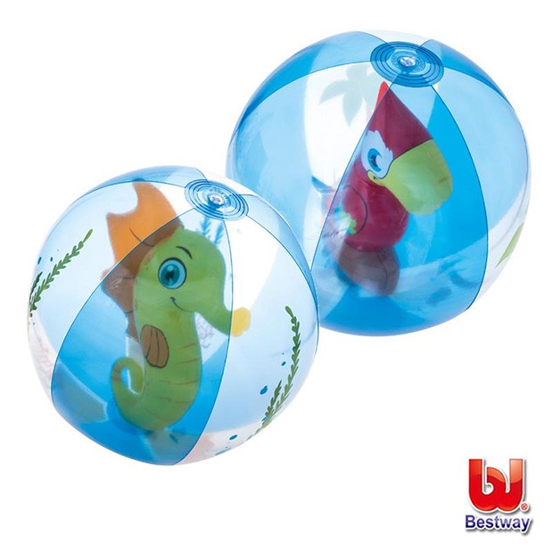 《Bestway》20吋充氣球/水球-海馬/鸚鵡(2款可選)(69-33918)/海灘球/沙灘球