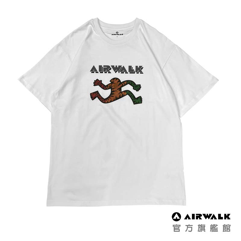 AIRWALK 純棉重磅T AW51503 美版 圖騰 落肩 寬鬆 短袖 T恤 情侶 潮流百搭