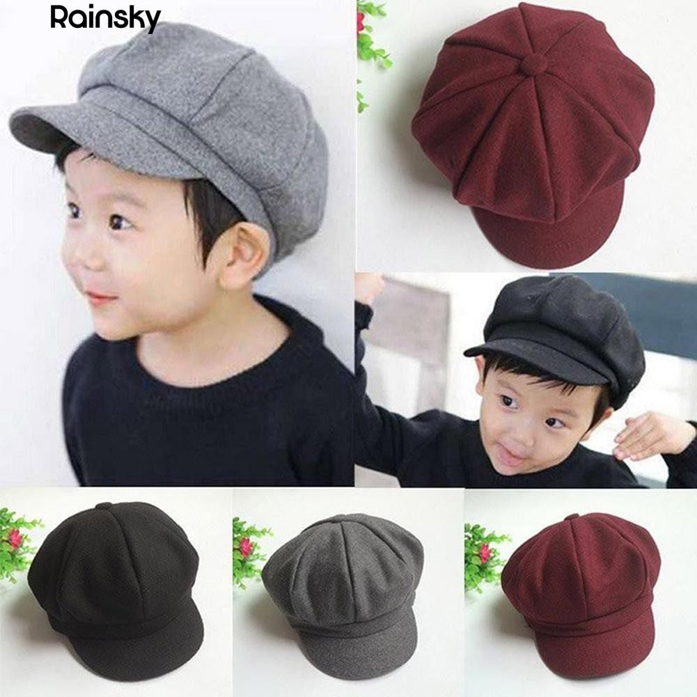 💐保暖💐韓版兒童八角帽子 可愛寶寶畫家帽 兒童貝雷帽💐新品💐
