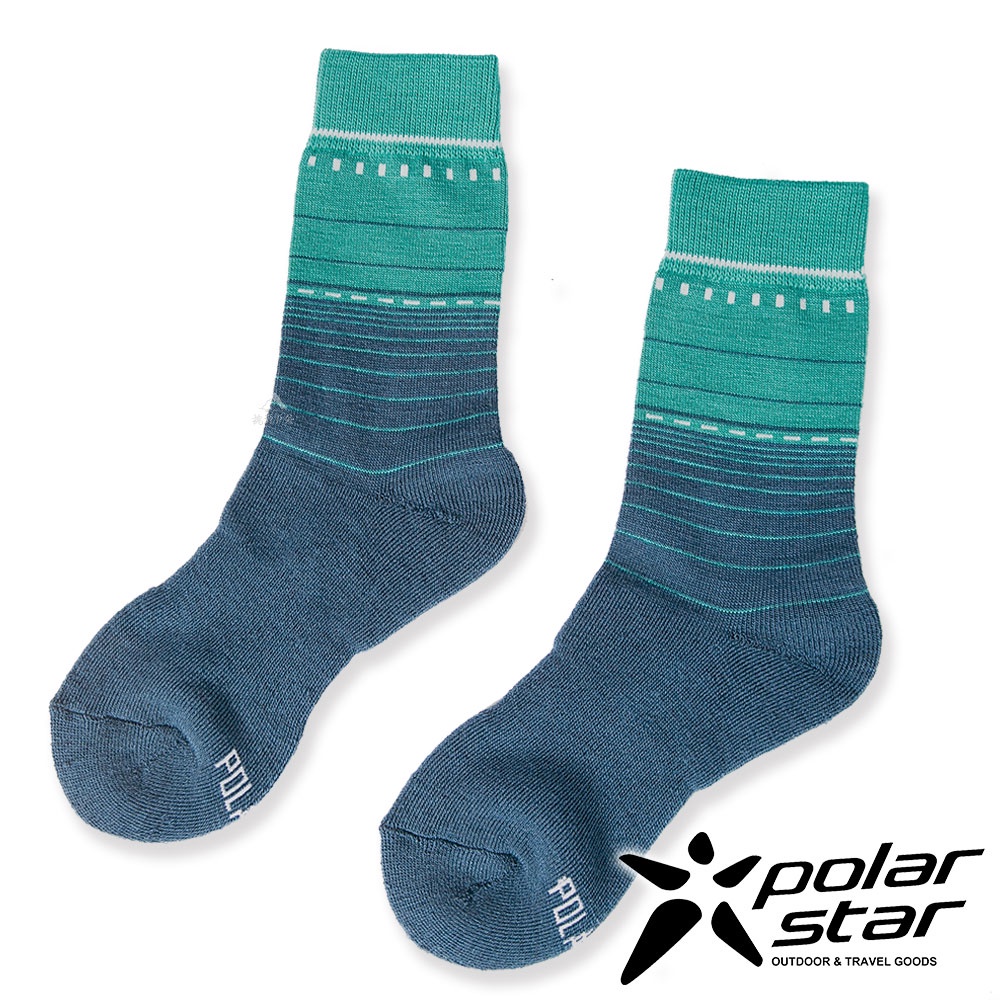 【PolarStar】美麗諾羊毛保暖襪『藍綠』P21634