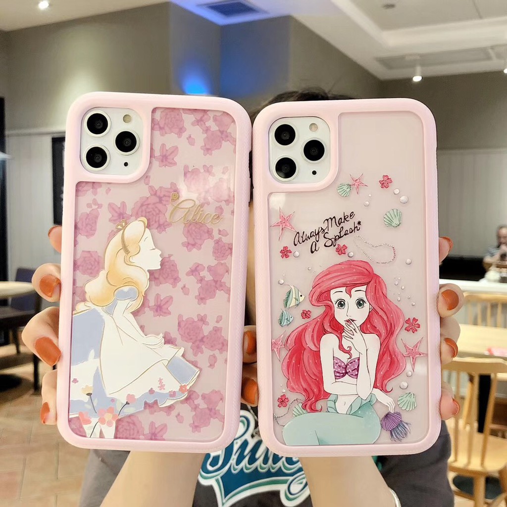 現貨愛麗絲小美人魚邊框手機殼iphone11pro Max I6 I7 I8 Plus Xs Max Xr手機殼 蝦皮購物