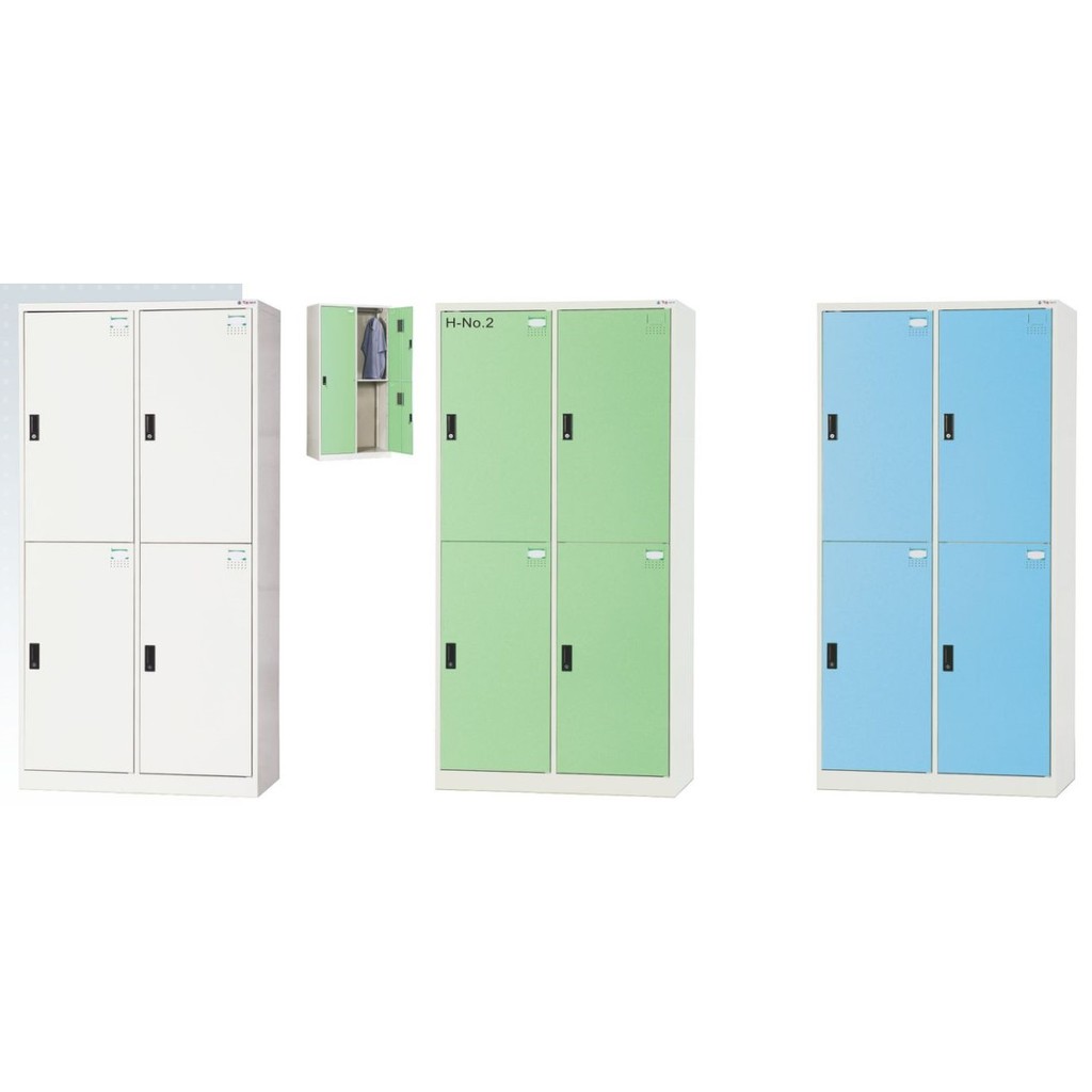 【DL OA】HDF員工置物櫃、4人衣櫃、內務櫃、辦公家具(全鋼製)(905色、綠色、藍色)(台中市區免運)