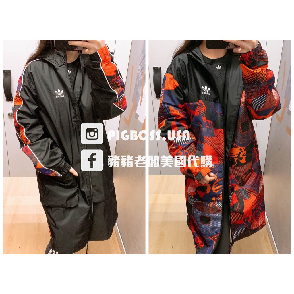 【豬豬老闆】ADIDAS ORIGINALS CNY 黑/紅 外套 連帽 長版 大LOGO 休閒 男款 GN5451