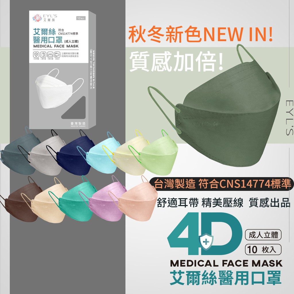 3D醫療立體口罩【台灣製】【10入】KZ0031▸韓國立體口罩▸立體成人口罩▸立體口罩▸KF口罩▸3D醫療口罩▸KF94
