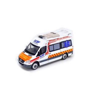 現貨 老周微影 Tiny 超稀有大特價 新加坡 救護車 Singapore SCDF 新加坡民防部隊 合金模型車 門可開