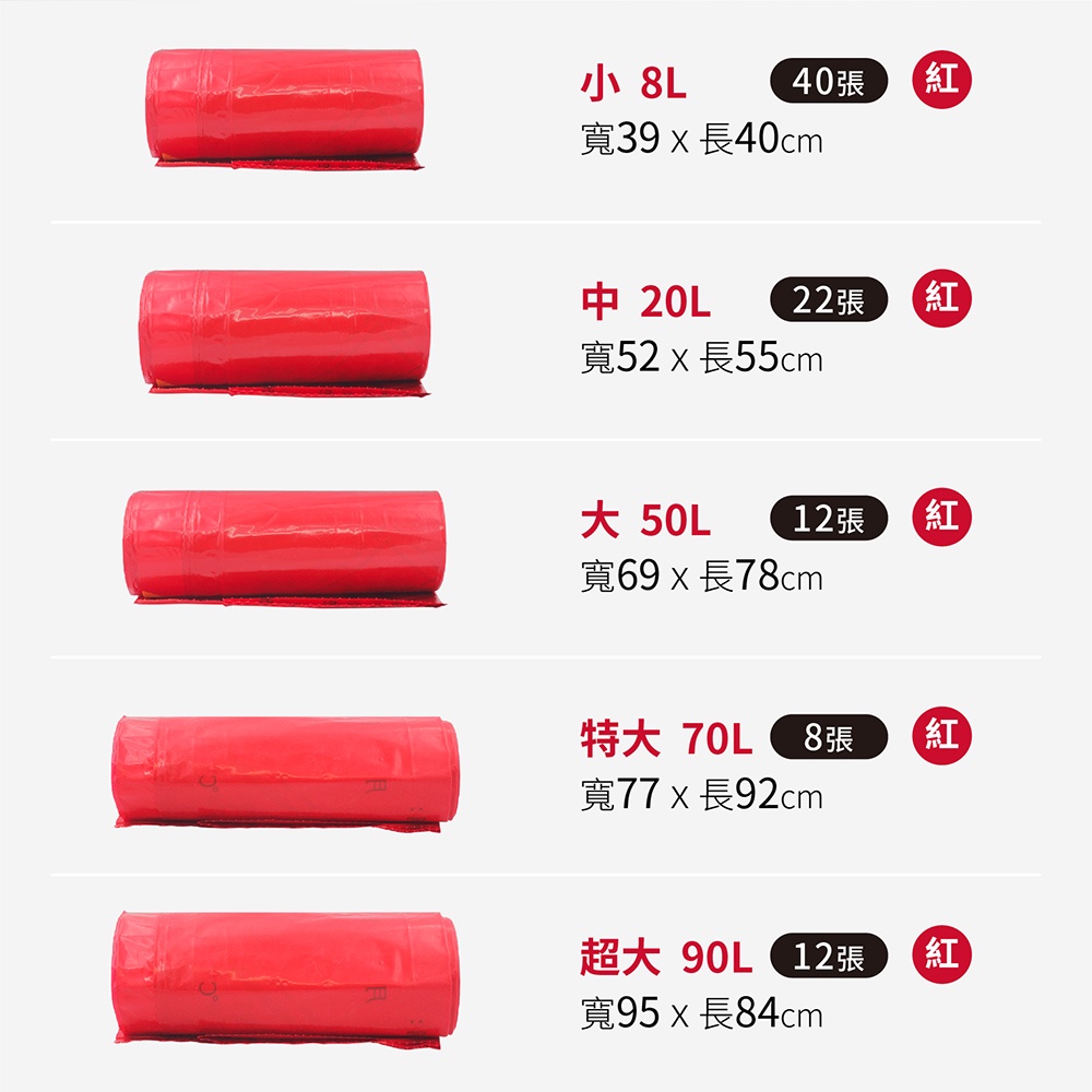 台塑 拉繩 感染袋 清潔袋 垃圾袋 (紅色) (小 / 中 / 大 / 特大 / 超大)