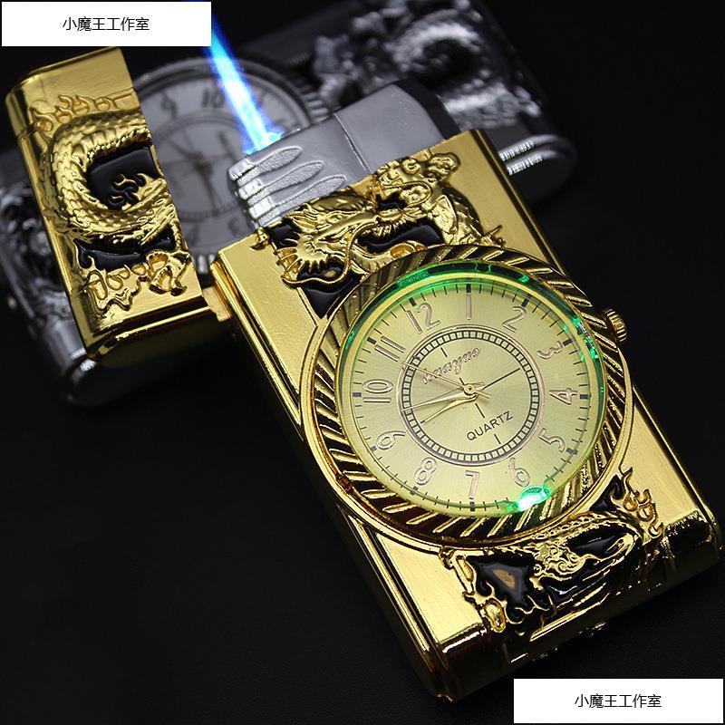 Luxurious Gold Watch Jet Lighter Torch Turbo Gas Lighter Wi