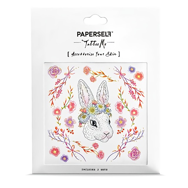 PAPERSELF刺青貼紙/ 迷幻森林兔Rabbit in the Garden/ 2入 誠品eslite
