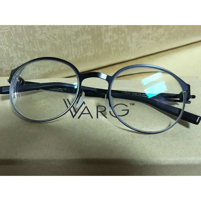 VARG 鈦金屬 輕量 圓框型 眼鏡 黑 日本製