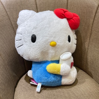 日本進口Sanrio三麗鷗Hello Kitty絨毛玩偶側坐抱牛奶瓶絨毛娃娃