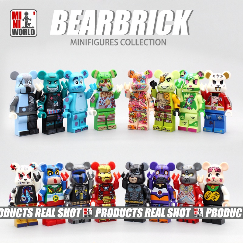 Bearbrick Minifigures 鋼鐵俠 KAWS FUJIYA Bear 曼達洛人動作假面熊時尚潮流系列玩具