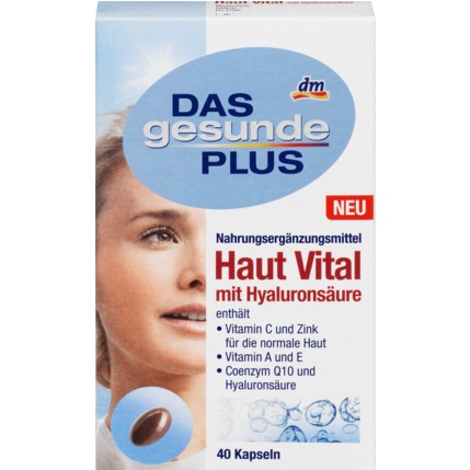 德國DAS gesunde PLUS新版Haut Vital含透明質酸輔酶Q10+維生素
