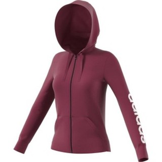 過季特賣*(女)【Adidas愛迪達】Ess Linear Hoodie 連帽刷毛外套 熱賣款-紫紅 BR2448