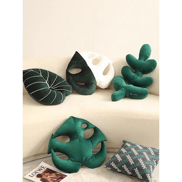 台灣出貨 白斑龜背芋 蔓綠絨 抱枕 龜背芋 枕頭 週邊 坐墊 靠墊 沙發 裝飾