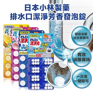 日本 小林製藥 排水口 潔淨芳香發泡錠 12枚入 除垢錠 大粒 小粒 洗淨丸 排水管 雷老闆