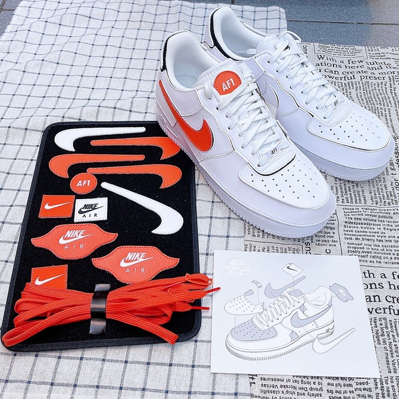 NIKE AIR FORCE 1 全白 撕撕樂 拆標 換標  魔鬼氈 CZ5093100