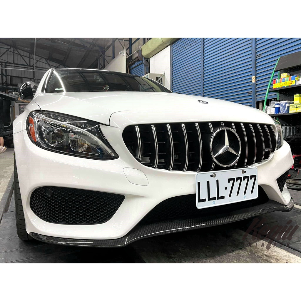 起秋汽車精品 賓士BENZ W205 C300 碳纖維 前下巴 擾流板 保桿 Carbon AMG C63 C250