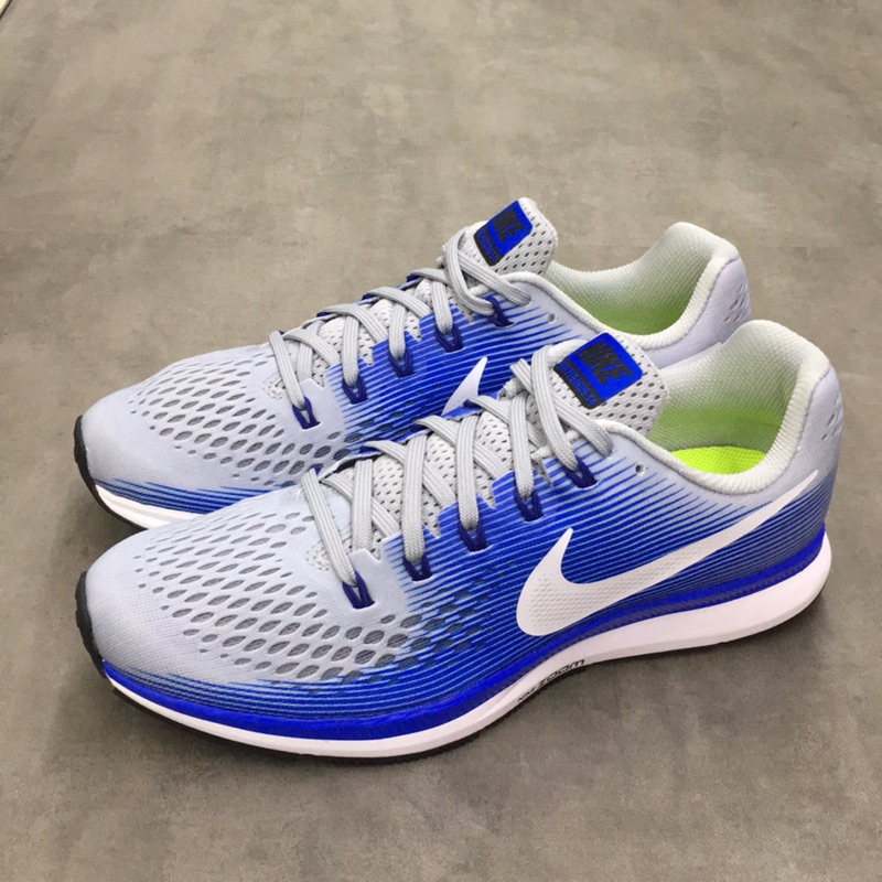 《TNT》NIKE AIR ZOOM PEGASUS 34 男 輕量 透氣 耐磨 氣墊 慢跑鞋 灰藍880555007