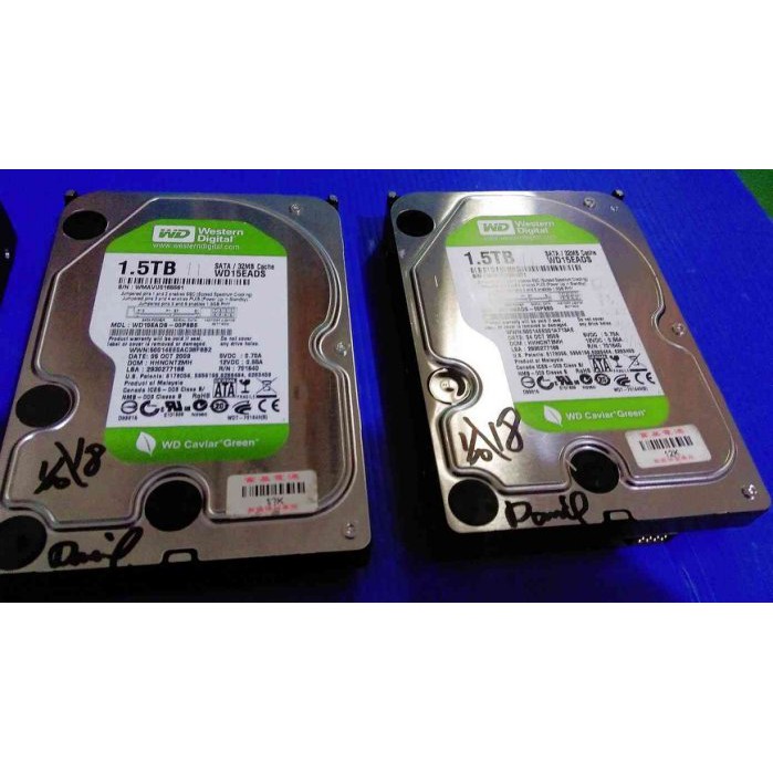 【老農夫】Western Digital Green WD15EADS 1.5TB 32M 3.0 硬碟 一個900