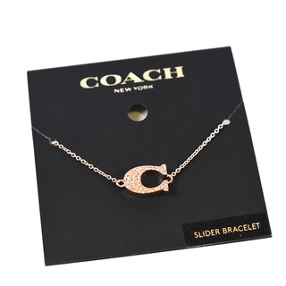 COACH 經典C字水鑽手鍊-玫瑰金 【美國正品 現貨】