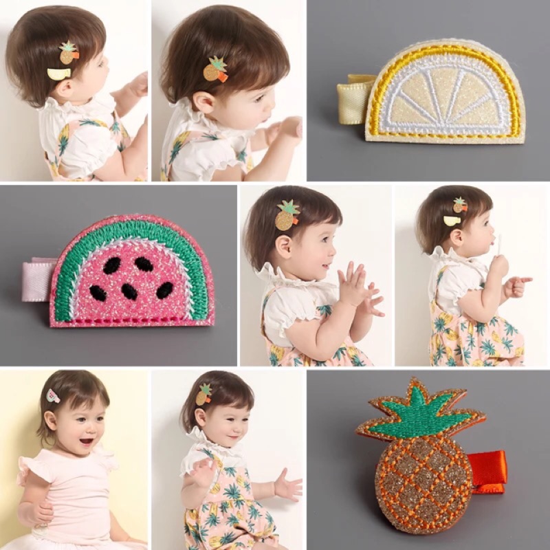 女童嬰兒可愛水果造型小髮夾髪飾西瓜鳳梨檸檬
