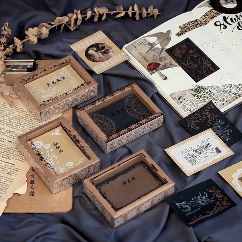 Meet 60張入復古風背景素材紙史詩系列創意手帳diy裝飾打底紙語閑 蝦皮購物