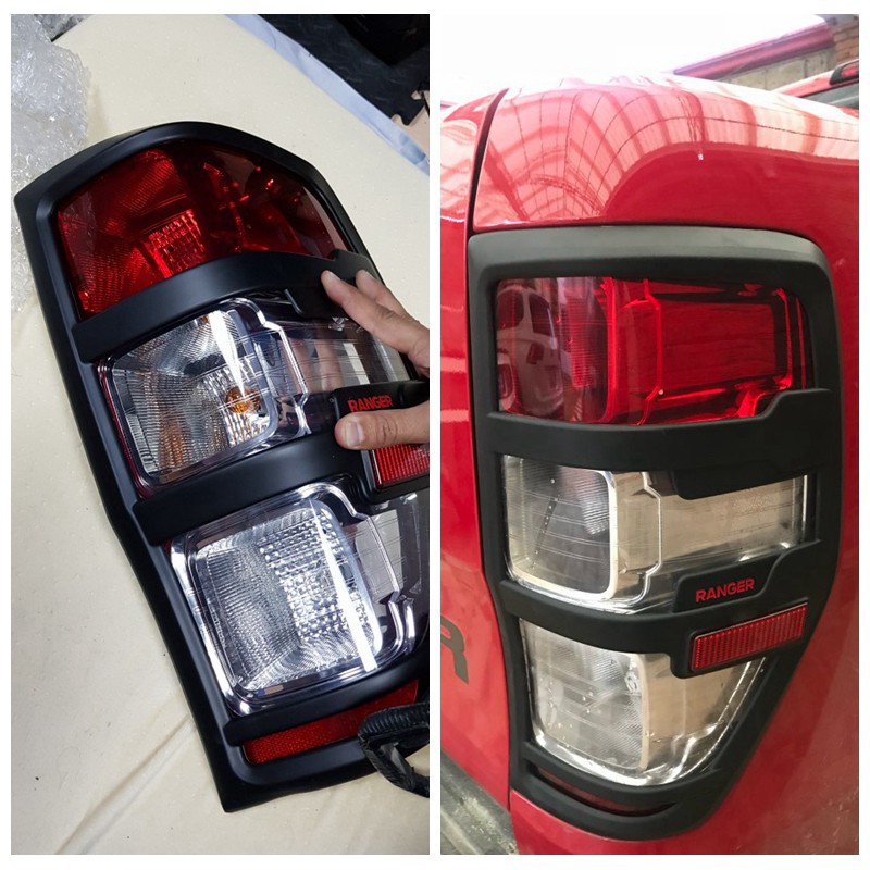 磨砂黑色尾燈蓋適合福特 Ranger 2015-2020 T6 T7 T8