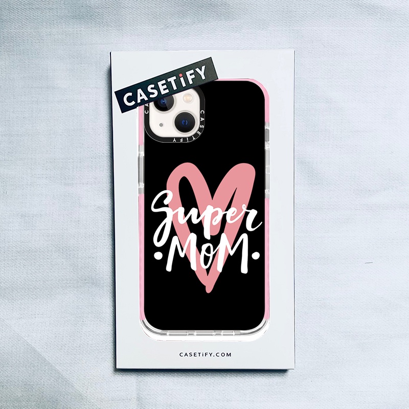 Casetify X 超級媽媽愛粉色邊緣手機殼 IPhone 14 13 12 11 Pro MAX Mini XS M