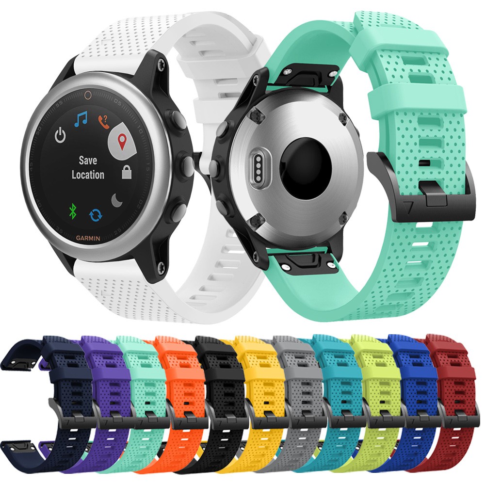 適用於佳明Garmin Fenix 5S/5S Plus智能手錶帶  佳明Fenix 6S 快拆矽膠錶帶 替換腕帶