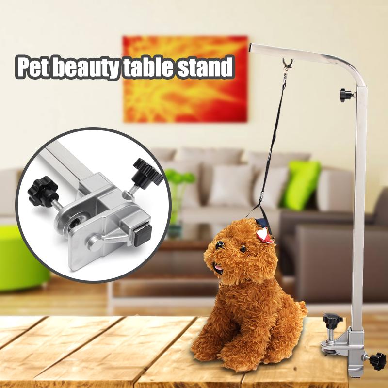 便攜式可調節金屬桌臂支撐架,適用於寵物狗美容浴桌書桌銀色 50 厘米全新