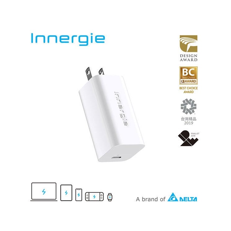 【露西小舖】Innergie 60C Pro(摺疊版)60瓦USB-C萬用充電器萬用筆電充電器適MAC IPHONE12