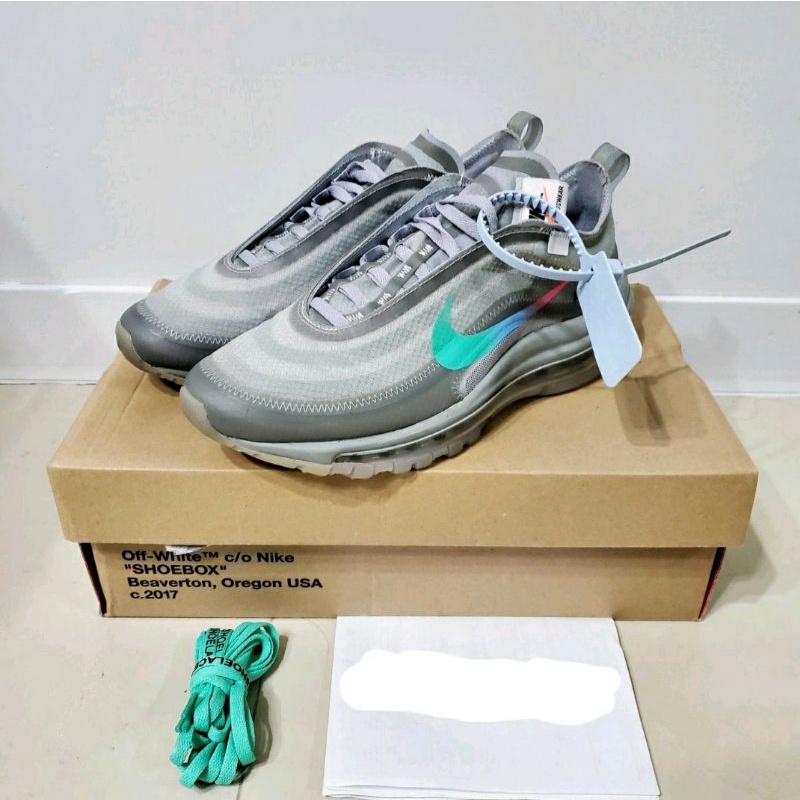 OFF-WHITE x NIKE 聯名款Air Max 97 MENTA休閒運動鞋 (US6&amp;US7)