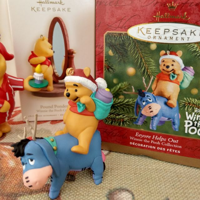 🎈Hallmark Keepsake迪士尼耶誕小熊維尼&amp;屹耳 吊飾擺件